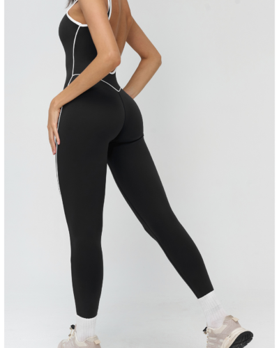 Fitness and Yoga wear  Body Suit with white stripes