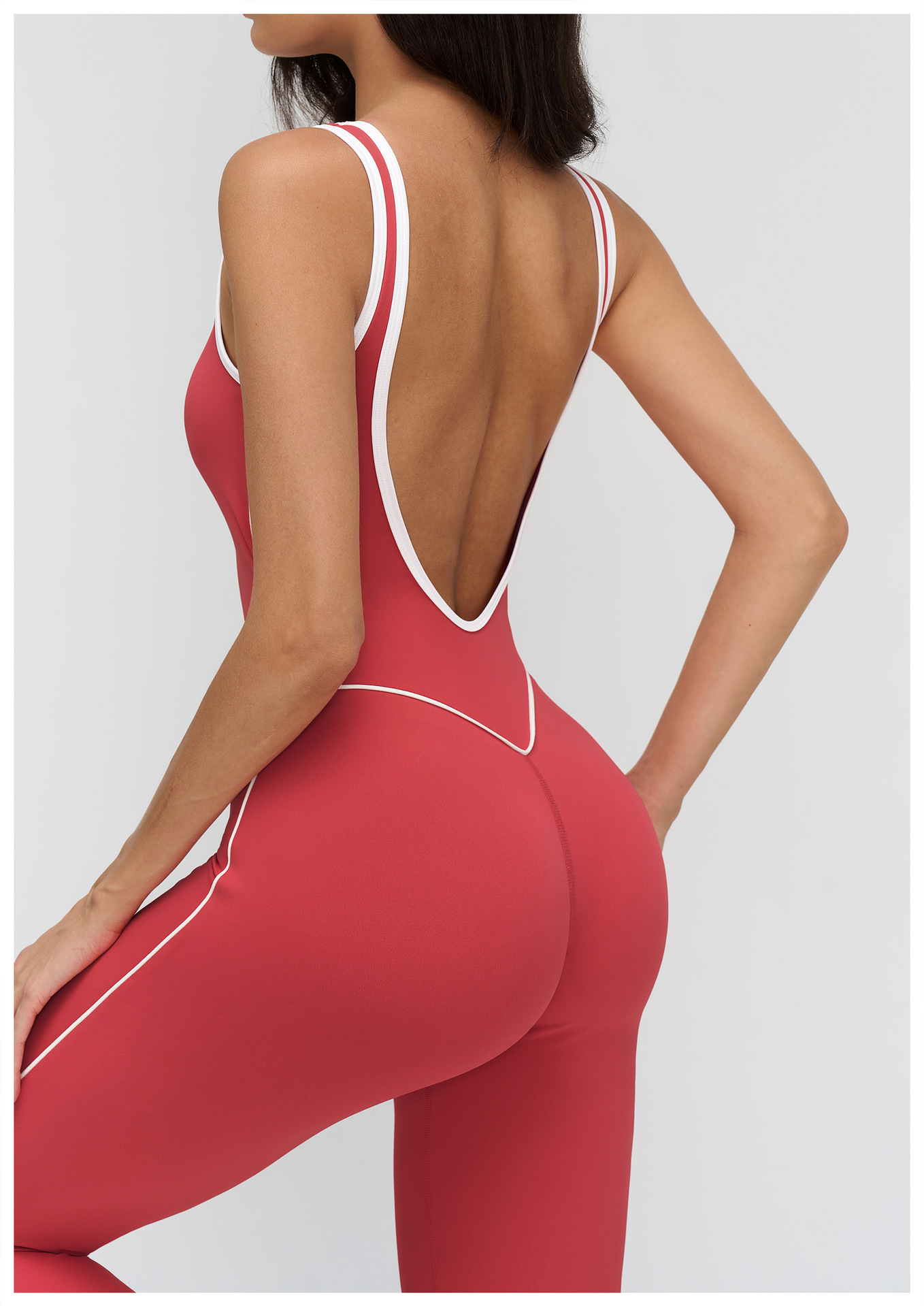 Fitness and Yoga wear  Body Suit with white stripes